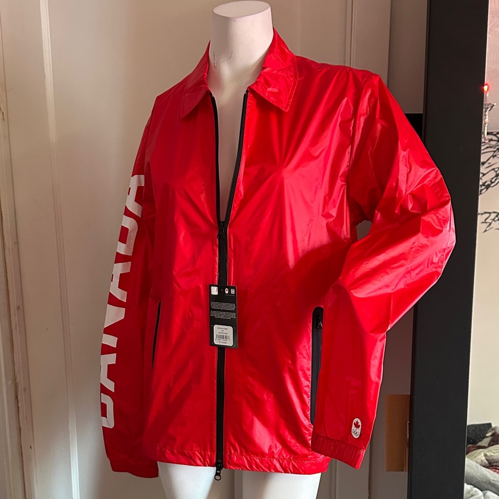 New Hudson’s Bay HBC Red man Jacket windbreaker coat white Olympic - Picture 2 of 5